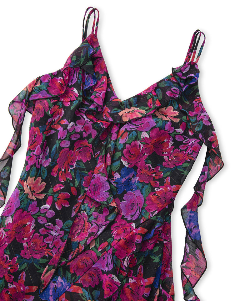 Ipekyol Floral Pattern Chiffon Dress Fuchsia