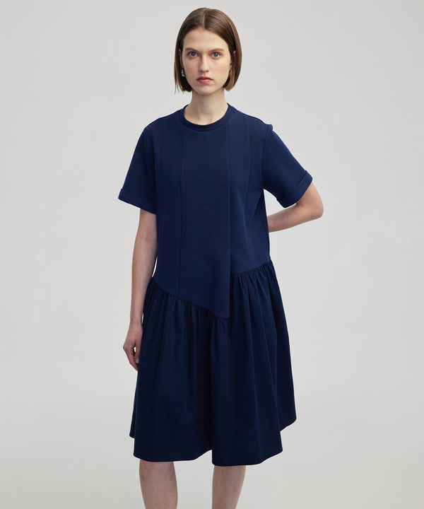 Ipekyol Asymmetrical Gathered Dress Navy