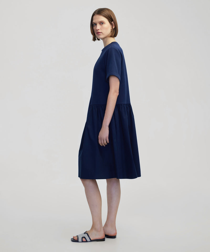 Ipekyol Asymmetrical Gathered Dress Navy