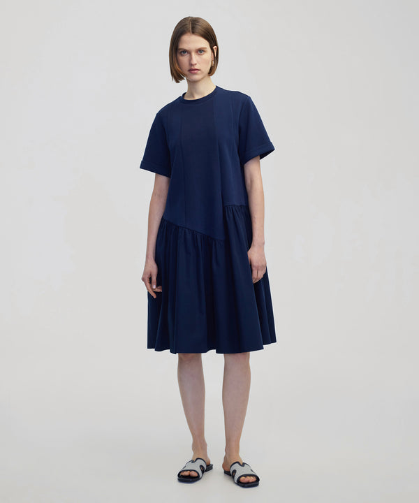 Ipekyol Asymmetrical Gathered Dress Navy