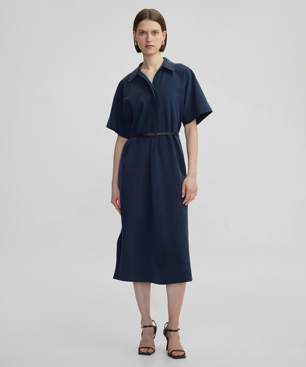 Ipekyol Belted Shirt Collar Dress Navy