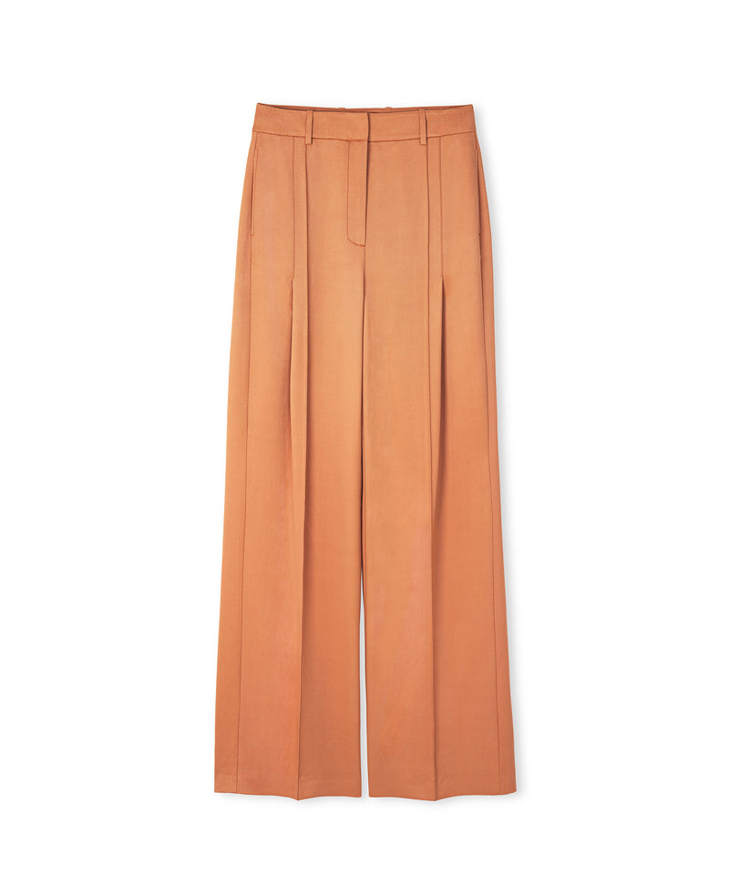Ipekyol Pleated Wide Leg Fit Trousers Salmon