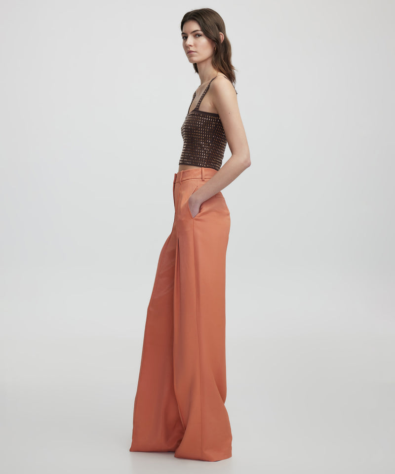 Ipekyol Pleated Wide Leg Fit Trousers Salmon