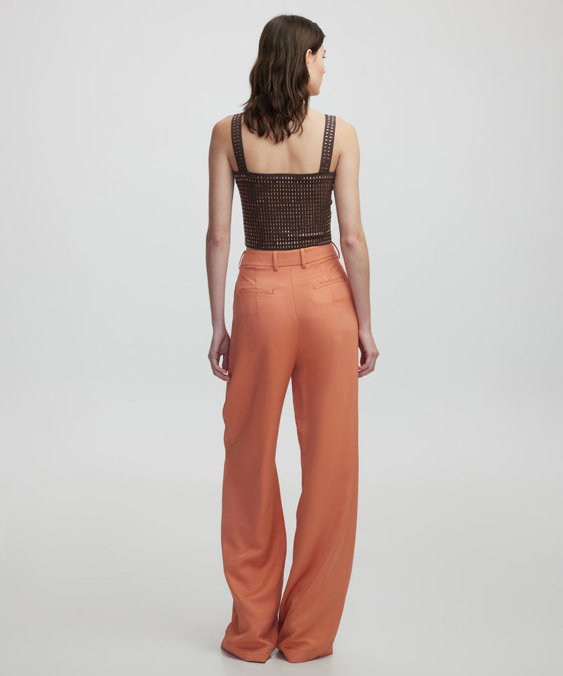 Ipekyol Pleated Wide Leg Fit Trousers Salmon