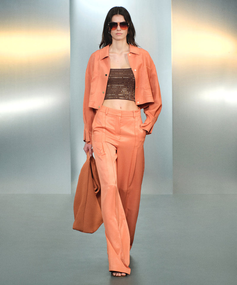 Ipekyol Pleated Wide Leg Fit Trousers Salmon