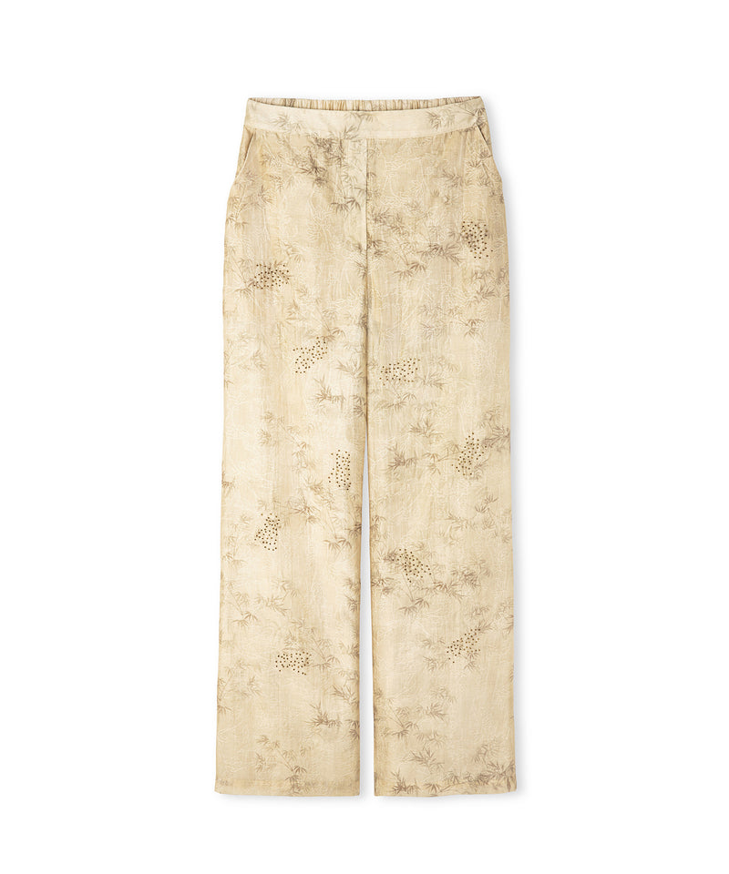 Ipekyol Embroidered And Jacquard Trousers Natural