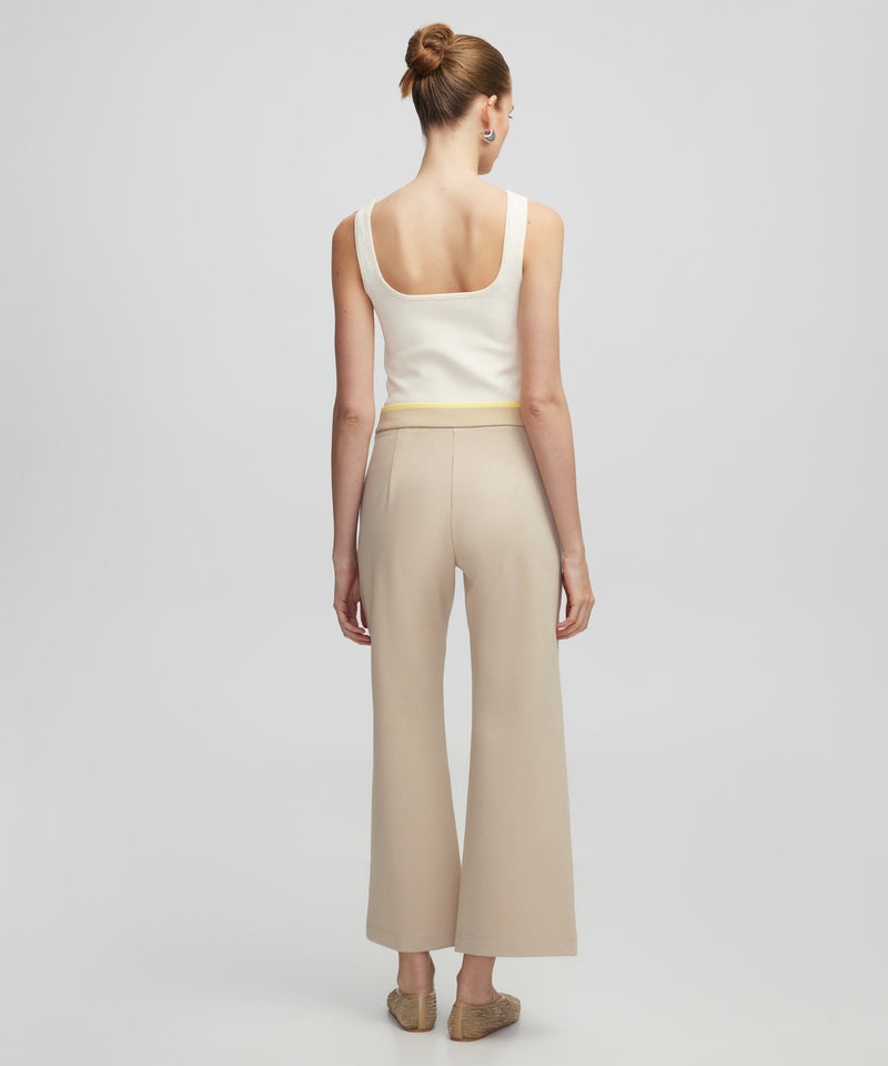 Ipekyol Contrast Waist Culottes Fit Trousers Ecru