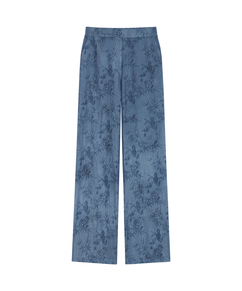 Ipekyol Bead-Embroidered Pattern Trousers Blue