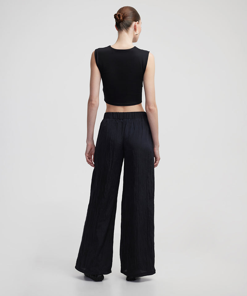 Ipekyol Textured Wide Leg Fit Trousers Black