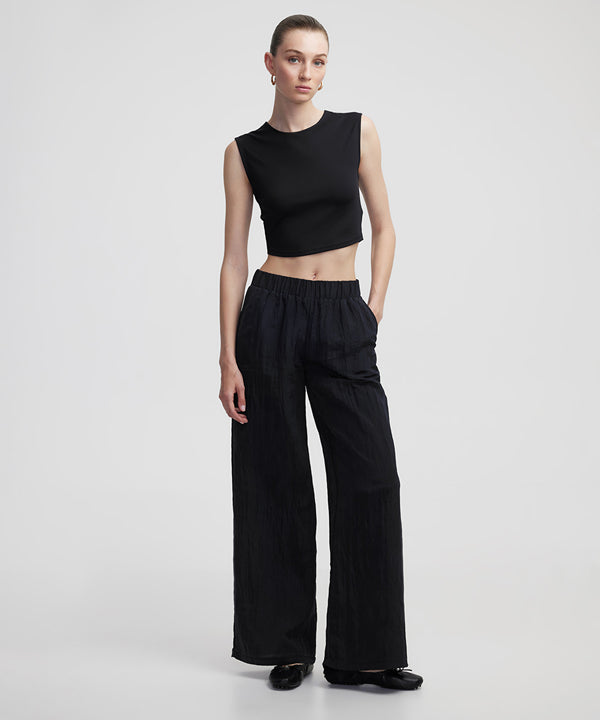 Ipekyol Textured Wide Leg Fit Trousers Black