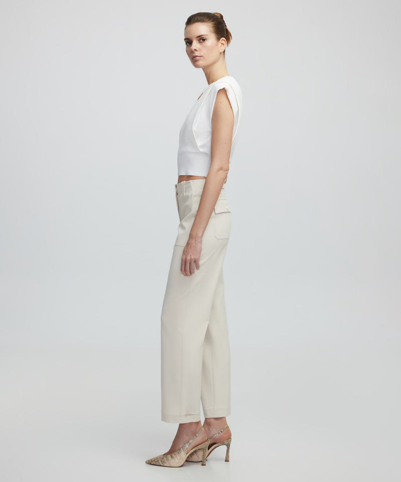 Ipekyol Trousers With Large Pockets Ecru