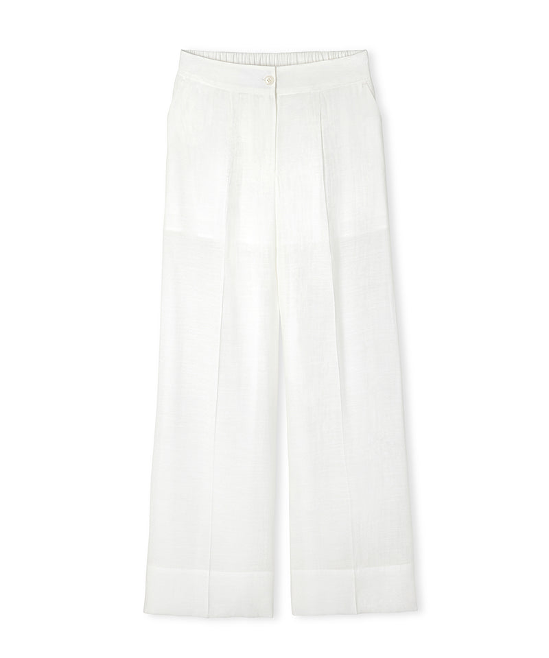 Ipekyol Wide Leg Fit Trousers With Iron Marks Ecru
