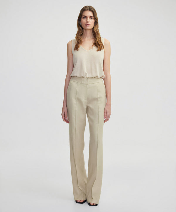Ipekyol Wide Leg Fit Linen Trousers Natural