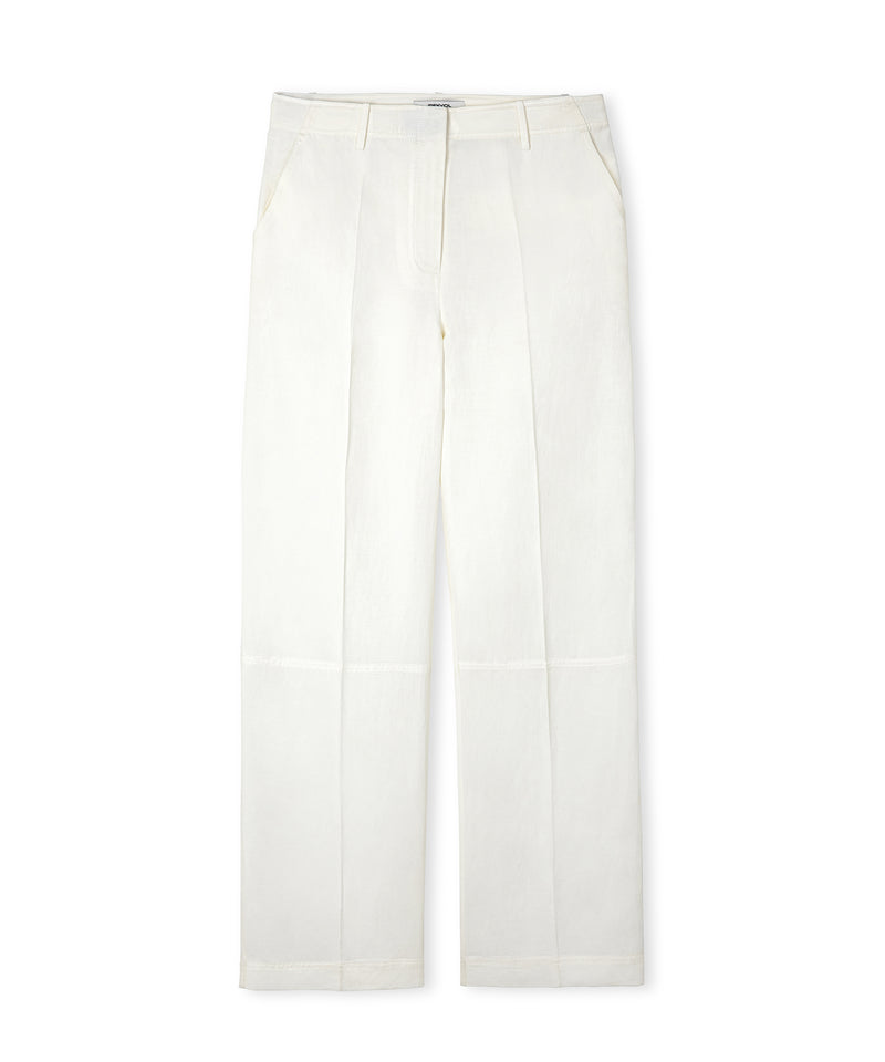 Ipekyol Linen Blend Straight Fit Trousers White