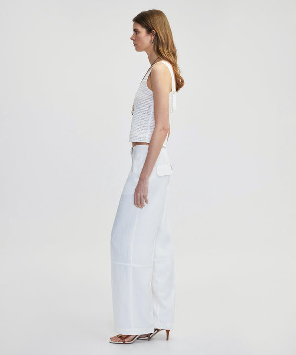 Ipekyol Linen Blend Straight Fit Trousers White