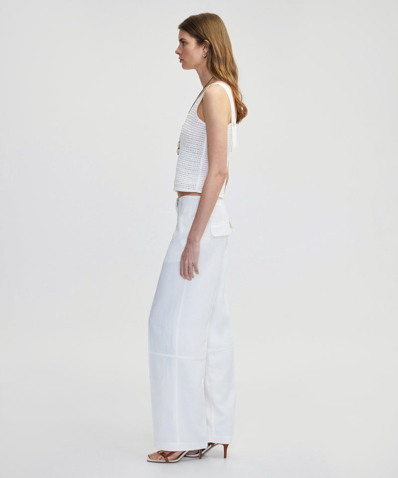 Ipekyol Linen Blend Straight Fit Trousers White