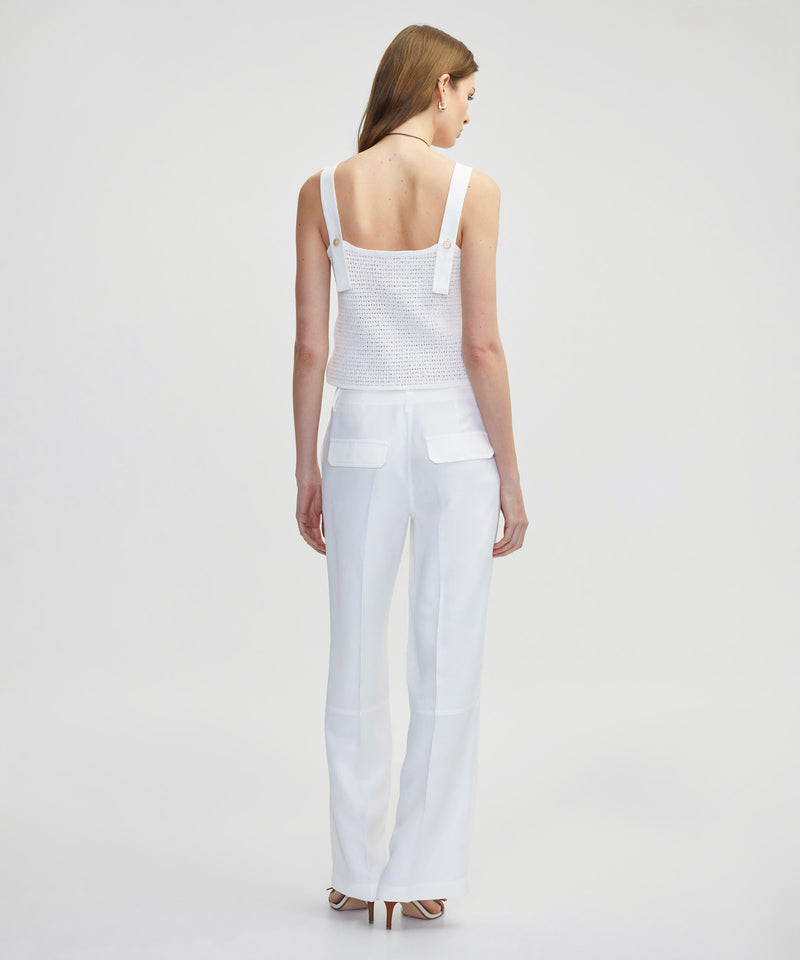 Ipekyol Linen Blend Straight Fit Trousers White