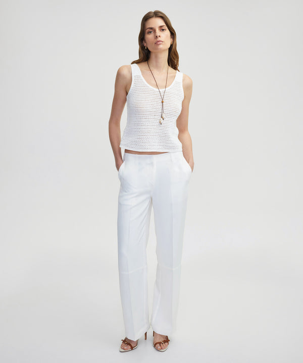 Ipekyol Linen Blend Straight Fit Trousers White