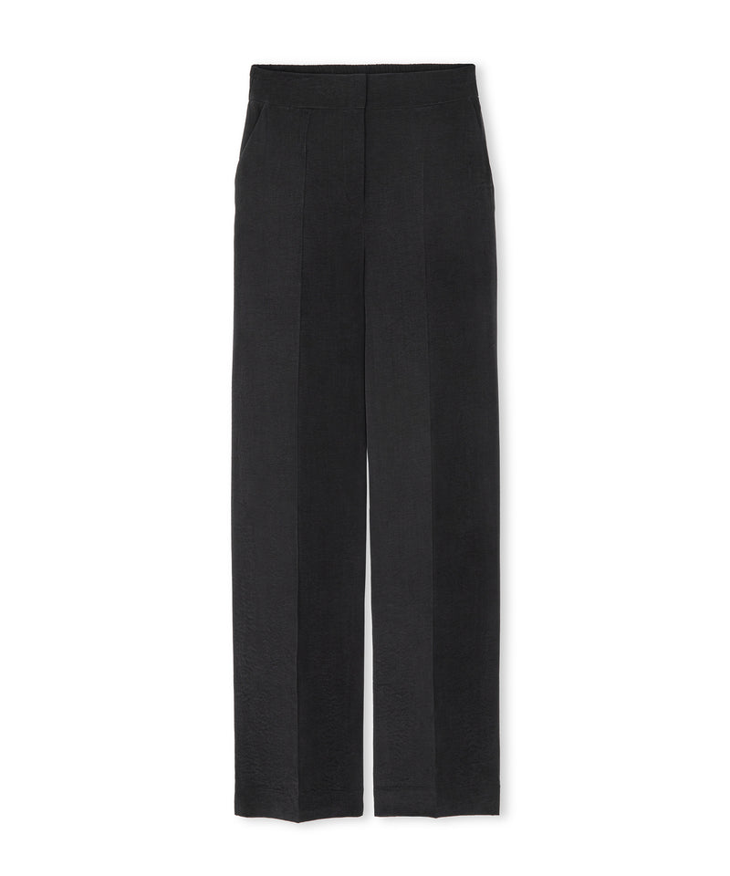 Ipekyol Ribbed Wide Leg Trousers Black
