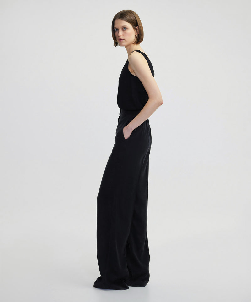 Ipekyol Ribbed Wide Leg Trousers Black