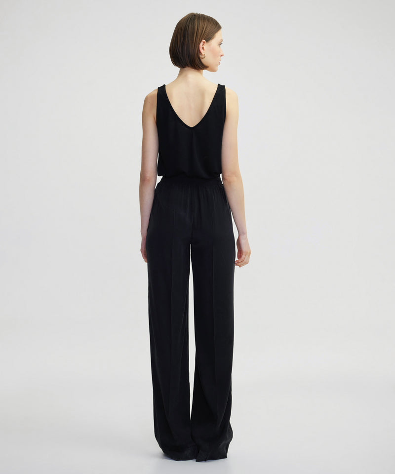 Ipekyol Ribbed Wide Leg Trousers Black