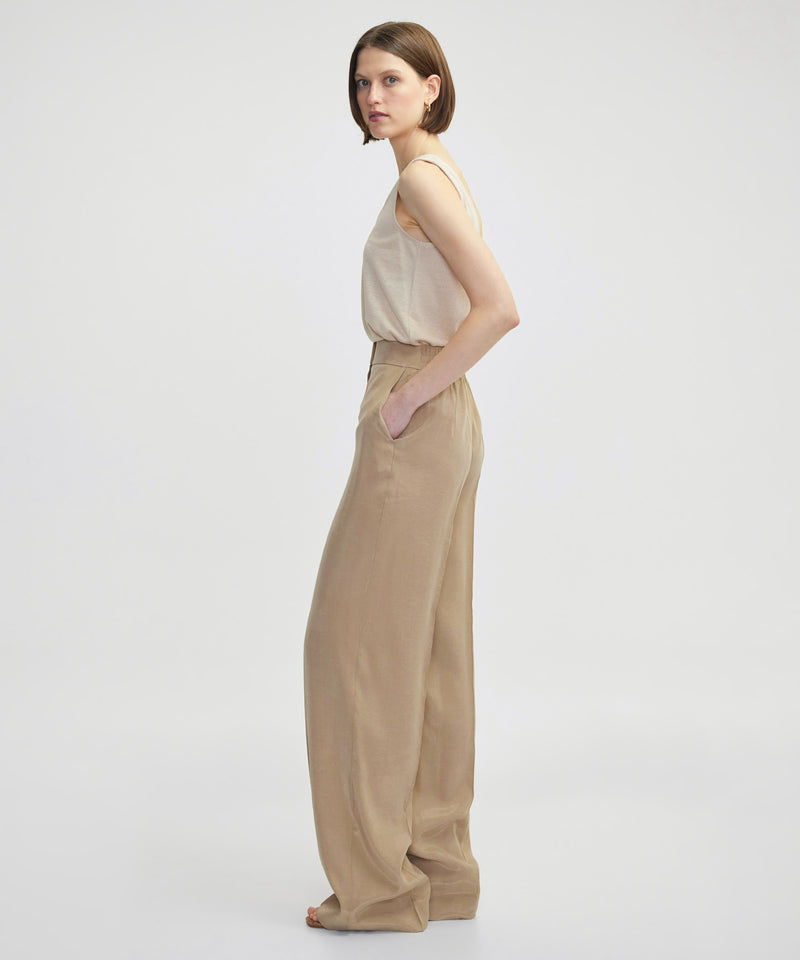 Ipekyol Ribbed Wide Leg Trousers Natural