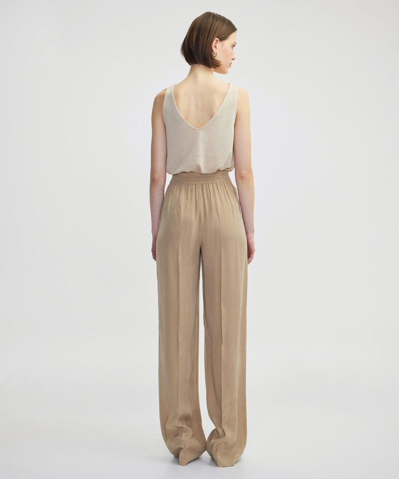 Ipekyol Ribbed Wide Leg Trousers Natural