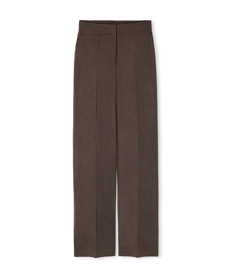 Ipekyol Ribbed Wide Leg Trousers Brown