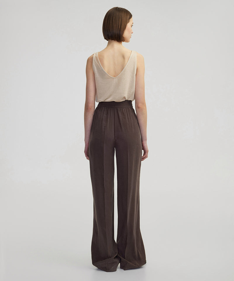 Ipekyol Ribbed Wide Leg Trousers Brown