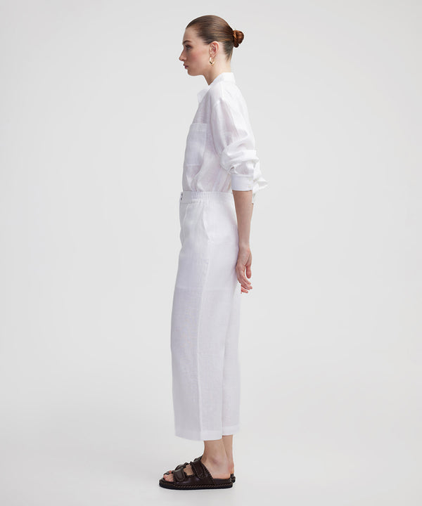 Ipekyol Straight Fit Linen Trousers White