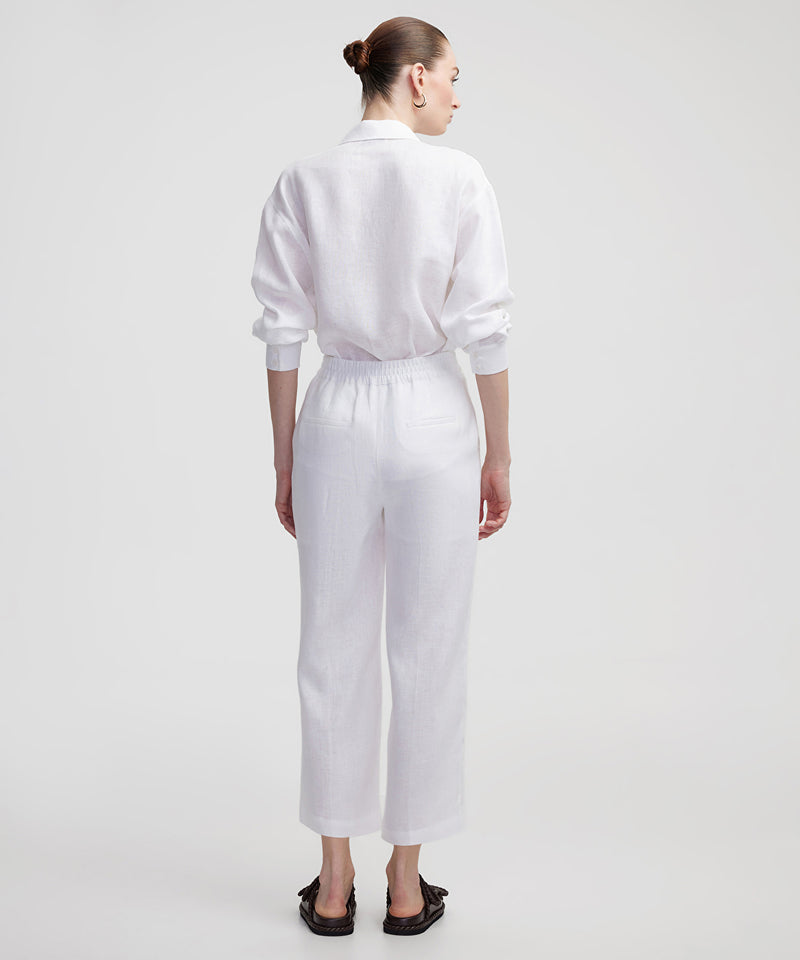 Ipekyol Straight Fit Linen Trousers White