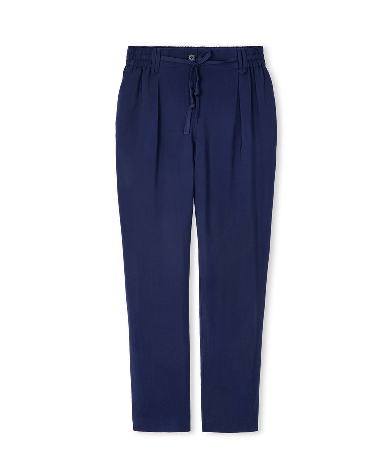 Ipekyol Elastic Waist Carrot Fit Trousers Navy
