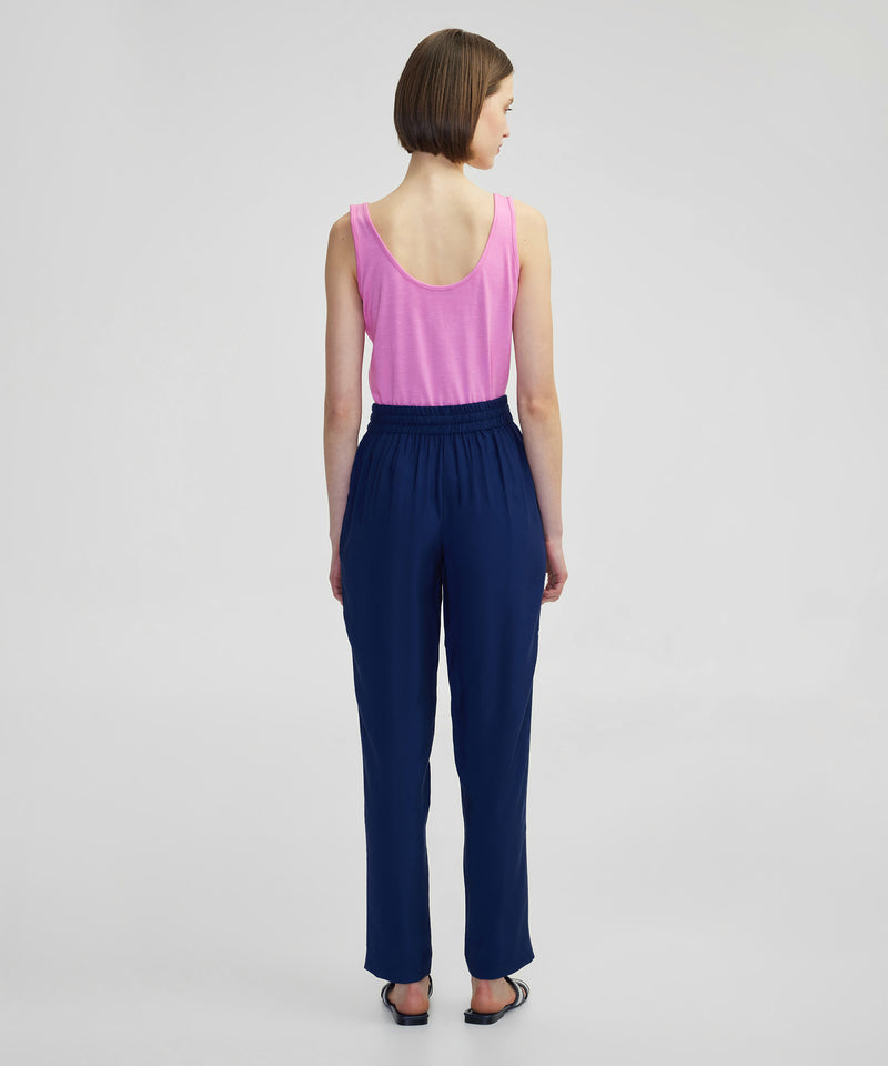 Ipekyol Elastic Waist Carrot Fit Trousers Navy