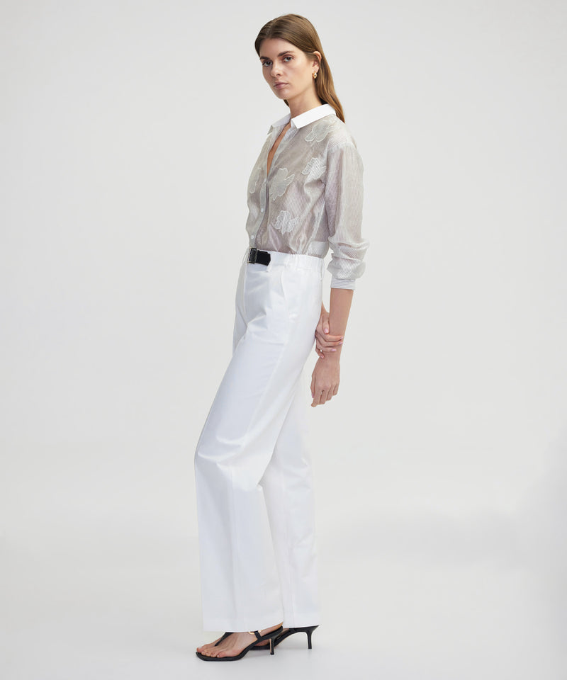 Ipekyol Contrast Belted Trousers White