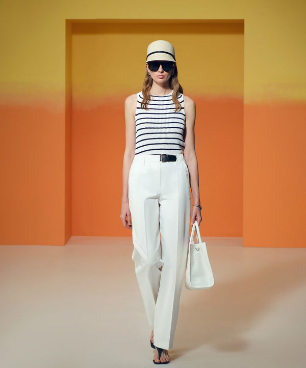 Ipekyol Contrast Belted Trousers White