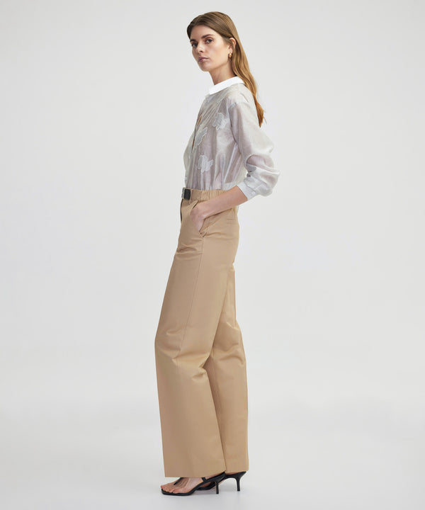 Ipekyol Contrast Belted Trousers Camel