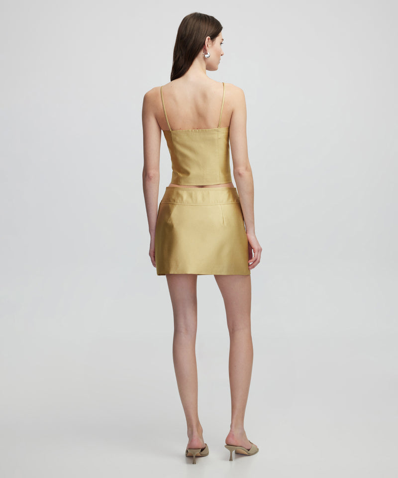 Ipekyol Shiny Textured Mini Skirt Olive