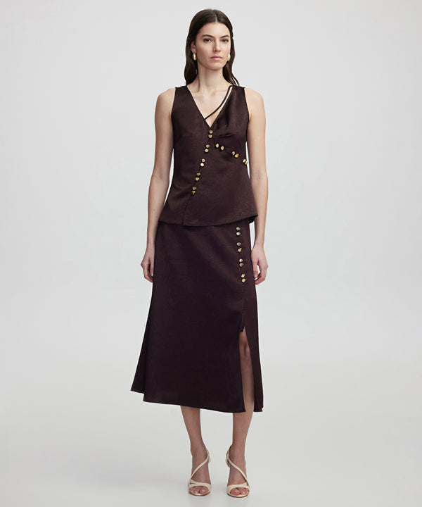 Ipekyol Metal Button Skirt Brown