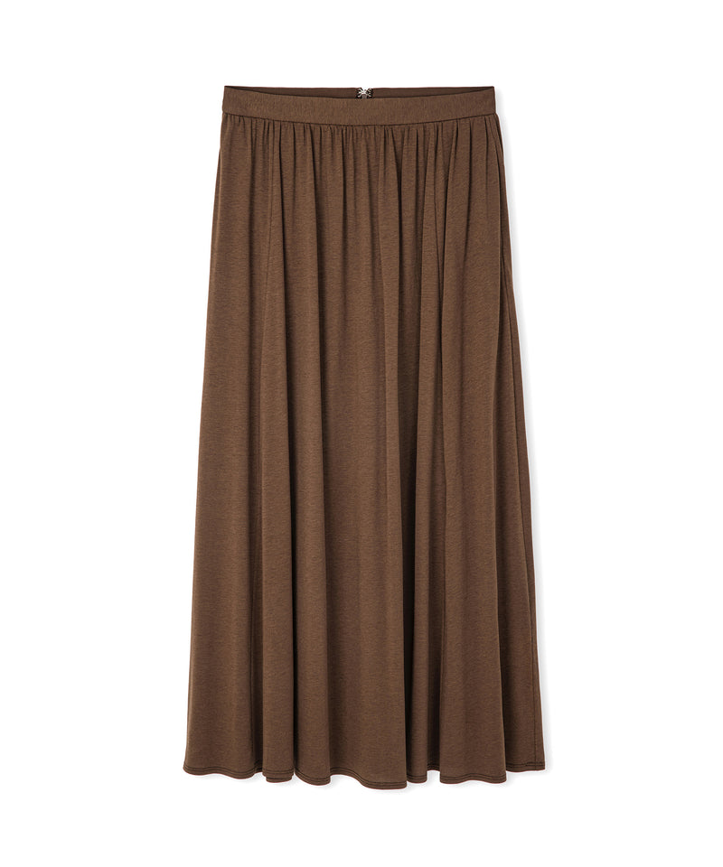 Ipekyol Pleated Cotton Skirt Brown