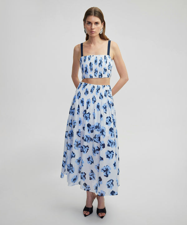 Ipekyol Floral Pattern Buttoned Skirt White