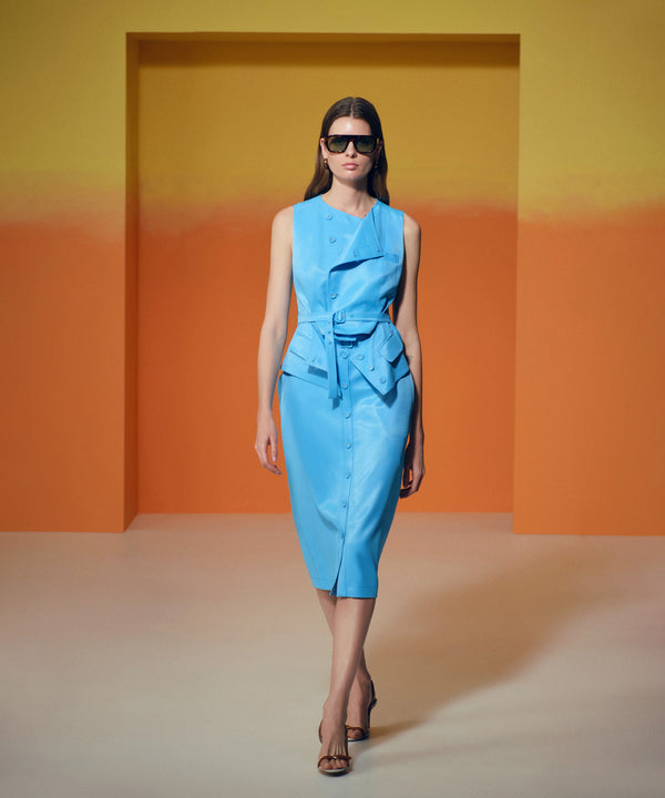 Ipekyol Belted Midi Skirt Blue