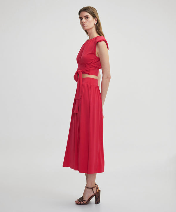 Ipekyol Jersey Midi Skirt Cherry