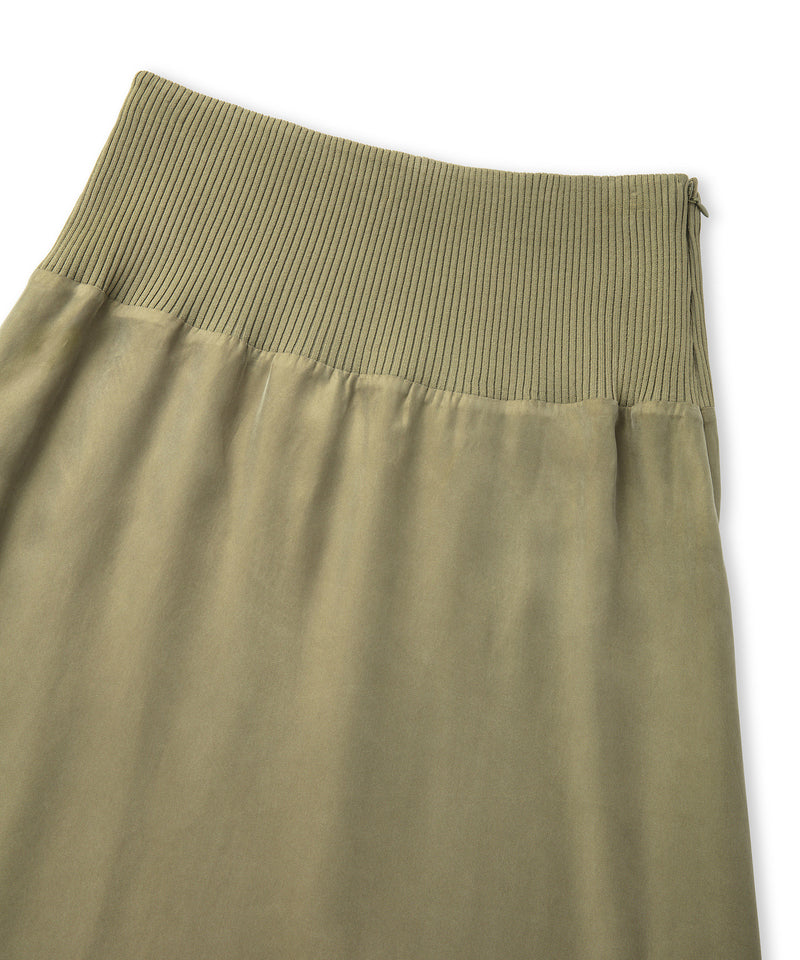 Ipekyol Knitwear And Cupro Mix Skirt Khaki
