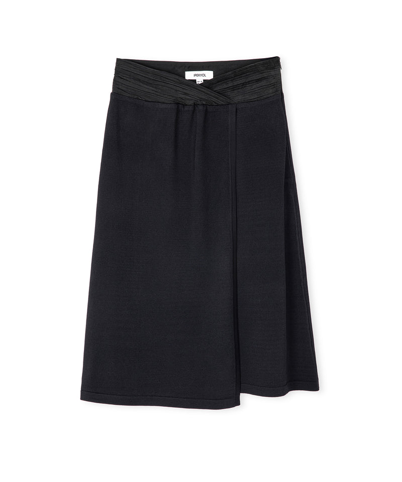 Ipekyol Fabric Mix Midi Skirt Black