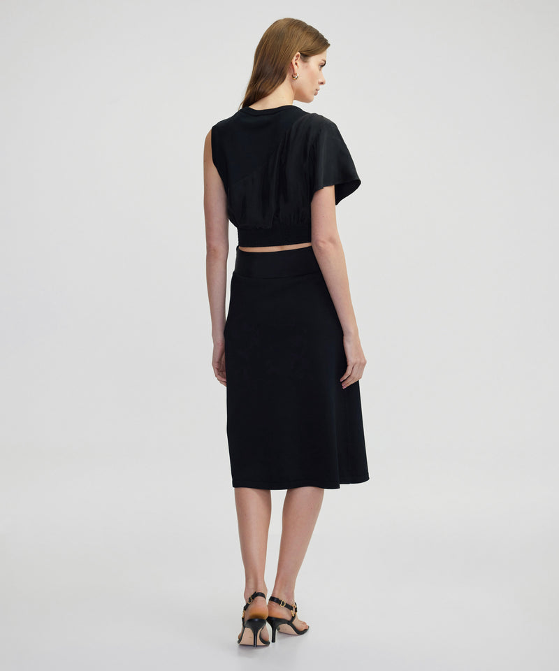 Ipekyol Fabric Mix Midi Skirt Black