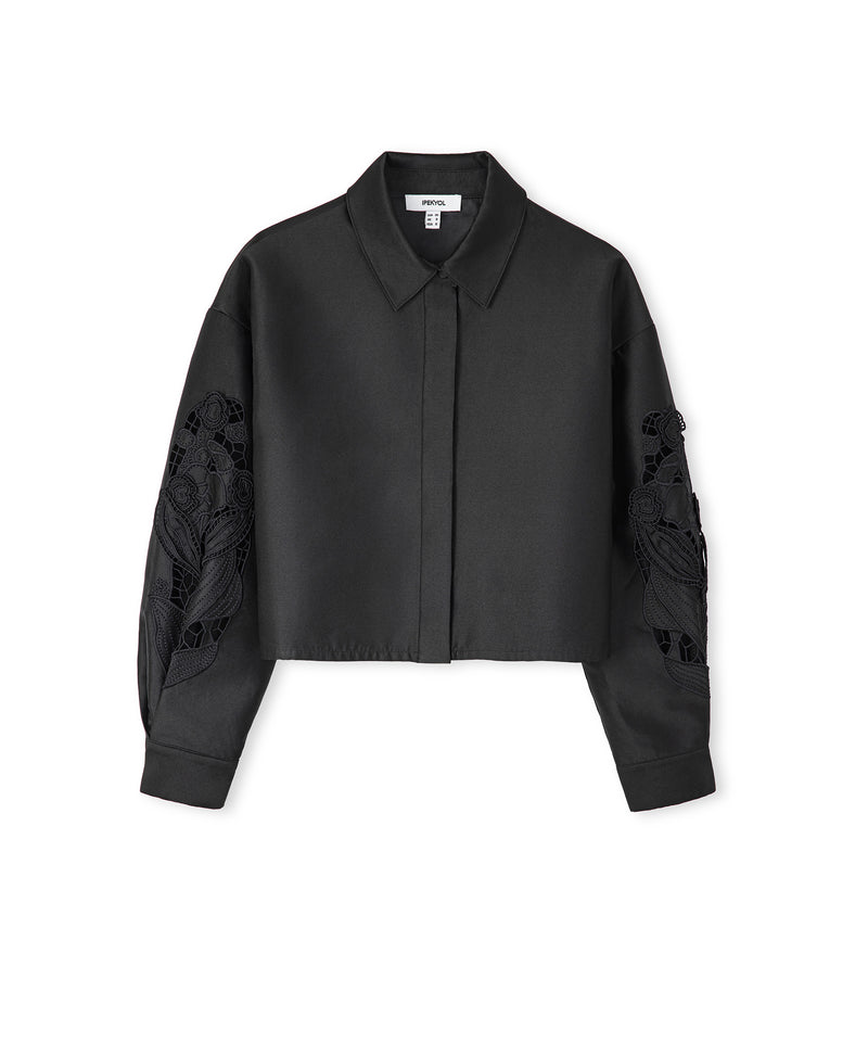 Ipekyol Embroidered Cropped Jacket Black