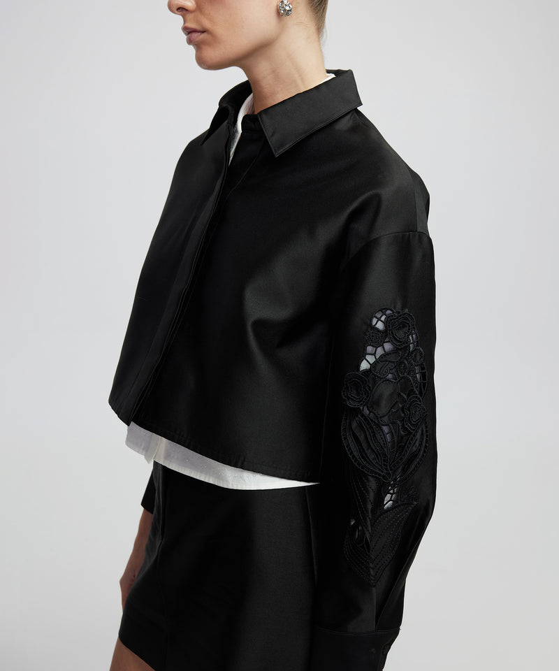 Ipekyol Embroidered Cropped Jacket Black