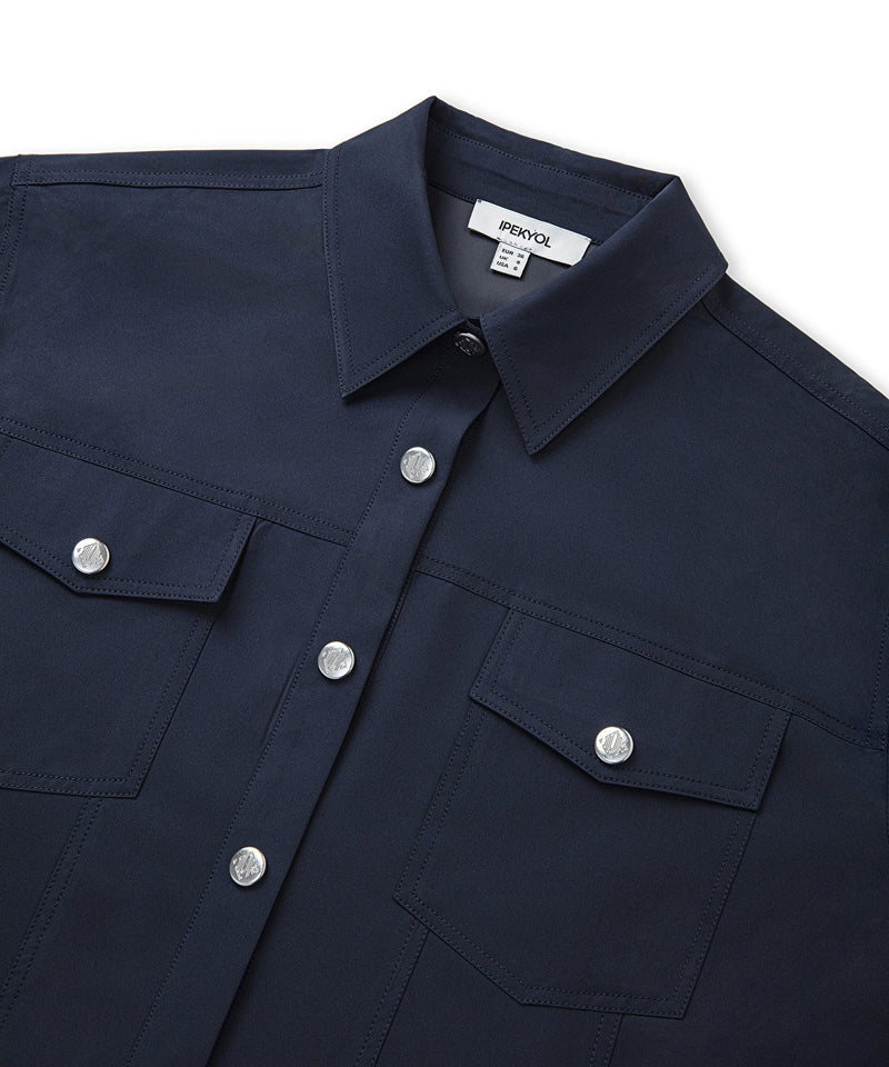 Ipekyol Shirt Jacket With Metal Snaps Navy