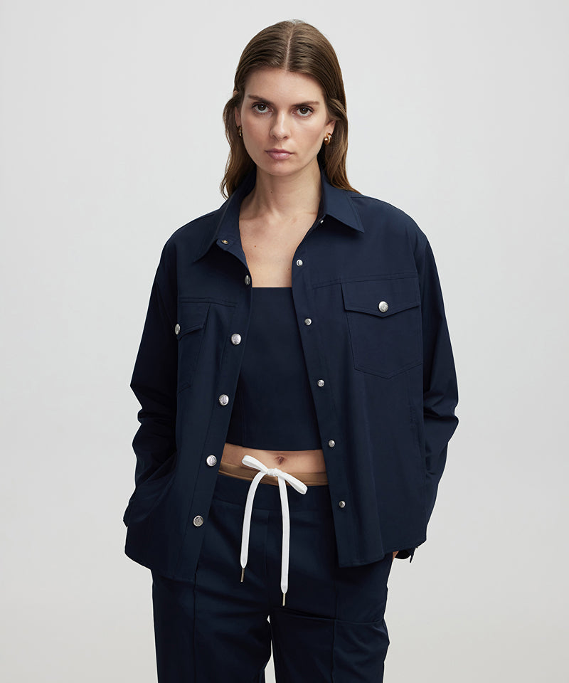 Ipekyol Shirt Jacket With Metal Snaps Navy