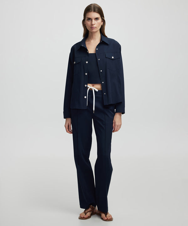 Ipekyol Shirt Jacket With Metal Snaps Navy